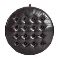 Elegant Round Storage Ottoman with Tufted Chenille and Removable Lid, Versatile Coffee Table for Living Room, 28'' L x 28" W x 16.5" H, Dark Brown(m-9)