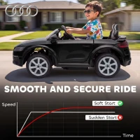 Qaba 12V Ride on Car for Kids, Audi TT RS Licensed Electric Car with Remote Control, Dual Motors, for 2-3 Years, Black(m-6)