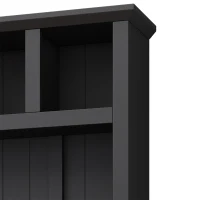 Farmhouse Hall Tree Coat Rack with 13 Compartments, Shoe Storage Bench Unit with Wide Storage Seating Bench, 59'' L x 18'' W x 79'' H, Black(m-9)