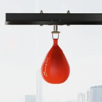 Soozier 2-in-1 Punching Bag Stand, Adjustable Height Heavy Bag Stand with Weighted Base and Speed Bag for Home, Black(m-8)