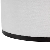 Elegant Round Storage Ottoman with Tufted Chenille and Removable Lid, Versatile Coffee Table for Living Room, 28'' L x 28" W x 16.5" H, White(m-5)