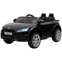 Qaba 12V Ride on Car for Kids, Audi TT RS Licensed Electric Car with Remote Control, Dual Motors, for 2-3 Years, Black(m-2)