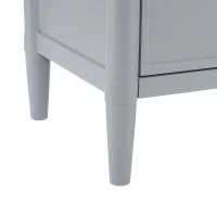 Modern Farmhouse Nightstand Set of 2 with 3 Storage Drawers, Wooden Bedside End Tables with Tapered Legs, 23.5'' L x 15.5'' W x 24.5'' H, Gray(m-7)