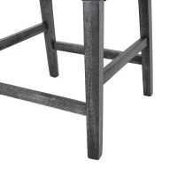 Modern Upholstered Counter Stool Set of 2 with Rounded Armrests, Comfortable Breakfast Bar Stool for Kitchen, 24'' L x 23" W x 39.5" H, Charcoal(m-10)