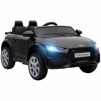 Qaba 12V Ride on Car for Kids, Audi TT RS Licensed Electric Car with Remote Control, Dual Motors, for 2-3 Years, Black(m-13)