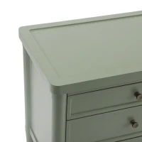 Modern Farmhouse Nightstand Set of 2 with 3 Storage Drawers, Wooden Bedside End Tables with Tapered Legs, 23.5'' L x 15.5'' W x 24.5'' H, Green(m-6)