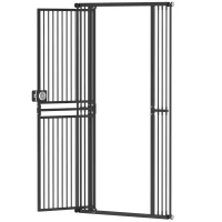 PawHut 71" Extra Tall Cat Gate,  29"-39" Wide Pet Gate with No Drilling, Narrow Spacing, Pull-Ring Latch, 2 Extension Kits(m-9)