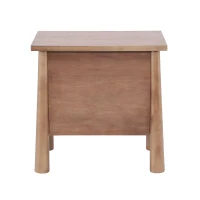 Modern Nightstand with 2 smooth-gliding drawers, Wooden Bedside Storage Table with Signature Rounded Legs, 23.5'' L x 15.5'' W x 23.5'' H, Brown(m-7)