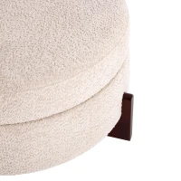 Chic Round Ottoman with Storage and Tufted Upholstery, Versatile Coffee Table for Living Room and Bedroom, 32'' L x 32" W x 17.5" H, Almond(m-6)