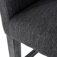 Modern Upholstered Counter Stool with Rounded Armrests, Soft Kitchen Stool with Rubberwood Frame, 23.5'' L x 23.5" W x 39.5" H, Charcoal(m-7)