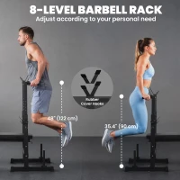 Soozier Adjustable Weight Bench, Foldable Bench Press with Barbell Rack and Dip Station for Home Gym, Strength Training Multiuse Workout Bench, Black(m-6)
