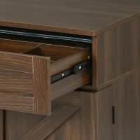 Versatile 3-in-1 Flip Top Makeup Vanity Cabinet with LED Lighted Mirror, Rustic Dressing Table for Bedroom, 26.5'' L x 19.5" W x 29.5" H, Walnut(m-13)