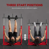 Soozier Vertical Leg Press Machine with Adjustable Leg, Back, and Head Positions, 1" Standard Plate Compatible, Red(m-4)