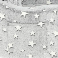 Qaba Kids Couch, 2 in 1 Toddler Couch with Glow in the Dark Stars, Sit to Lie, Ready from Box for Bedroomfor 18-48 M, Grey(m-11)