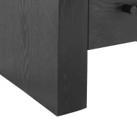 Minimalist Modern Nightstand with Black Metal Handles, Wooden Bedside Storage Table for Bedroom, 28.5'' L x 15.5'' W x 23.5'' H, Black(m-6)