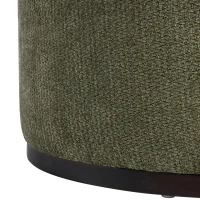 Elegant Round Storage Ottoman with Tufted Chenille and Removable Lid, Versatile Coffee Table for Living Room, 28'' L x 28" W x 16.5" H, Green(m-6)