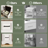 Farmhouse Dressing Vanity Desk with Sliding 3-Colour LED Mirror, Modern Makeup Table Unit with 9 Drawers, 47'' L x 15.5'' W x 55'' H, Brown+White(m-7)