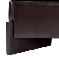 Modern Large Square Ottoman with PU Leather and Hidden Storage, Versatile Coffee Table for Living Room, 30.5'' L x 30.5" W x 17.5" H, Dark Brown(m-10)