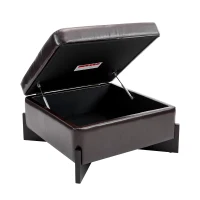 Modern Large Square Ottoman with PU Leather and Hidden Storage, Versatile Coffee Table for Living Room, 30.5'' L x 30.5" W x 17.5" H, Dark Brown(m-7)
