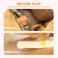 Qaba Rocking Horse for Toddlers 1-3 Years, Squirrel Baby Rocking Horse with Animal Sound, Safety Belt, Brown(m-6)