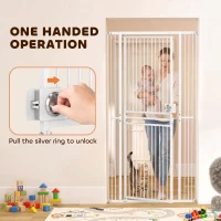 PawHut 71" Extra Tall Cat Gate,  29"-39" Wide Pet Gate with No Drilling, Narrow Spacing, Pull-Ring Latch, 2 Extension Kits(m-6)