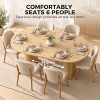 HOMCOM Farmhouse Dining Table Curved Top Kitchen Table Dining Room Kitchen Oak Wood Grain(m-4)