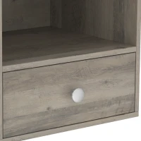 HOMCOM Floating Bedside Tables Set of 2 with Drawer, Open Storage and White Marble Effect Top for Bedroom, Natural(m-9)