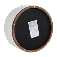 Elegant Round Storage Ottoman with Tufted Chenille and Removable Lid, Versatile Coffee Table for Living Room, 28'' L x 28" W x 16.5" H, White(m-8)