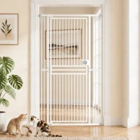 PawHut 71" Extra Tall Cat Gate,  29"-39" Wide Pet Gate with No Drilling, Narrow Spacing, Pull-Ring Latch, 2 Extension Kits(m-13)