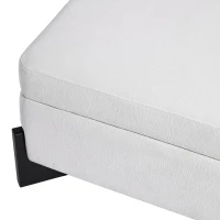 Modern Large Square Ottoman with Faux Leather and Hidden Storage, Versatile Coffee Table for Living Room, 30.5'' L x 30.5" W x 17.5" H, White(m-8)