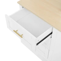 Rustic Farmhouse Entertainment Centre with 6 Storage Drawers, Modern TV Wall Unit with Adjustable Shelves, 98.5'' L x 15.5'' W x 79.5'' H, White(m-12)
