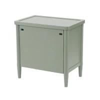 Modern Farmhouse Nightstand Set of 2 with 3 Storage Drawers, Wooden Bedside End Tables with Tapered Legs, 23.5'' L x 15.5'' W x 24.5'' H, Green(m-8)