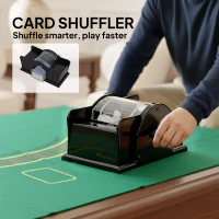 Soozier Poker Chip Set with Aluminum Case, Card Shuffler, 300 Chips, 2 Decks of Cards, Dealer Button for Texas Holdem Blackjack(m-5)