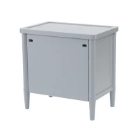 Modern Farmhouse Nightstand Set of 2 with 3 Storage Drawers, Wooden Bedside End Tables with Tapered Legs, 23.5'' L x 15.5'' W x 24.5'' H, Gray(m-8)