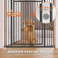 PawHut 71" Extra Tall Cat Gate,  29"-39" Wide Pet Gate with No Drilling, Narrow Spacing, Pull-Ring Latch, 2 Extension Kits(m-5)