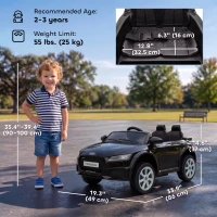 Qaba 12V Ride on Car for Kids, Audi TT RS Licensed Electric Car with Remote Control, Dual Motors, for 2-3 Years, Black(m-3)