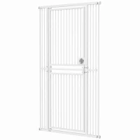 PawHut 71" Extra Tall Cat Gate,  29"-39" Wide Pet Gate with No Drilling, Narrow Spacing, Pull-Ring Latch, 2 Extension Kits(m-2)
