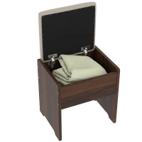 Elegant Fluted Dressing Vanity Desk with 3-Colour LED Mirror, Modern Makeup Table Unit with 10 Drawers, 43.5'' L x 15.5'' W x 54.5'' H, Brown(m-10)
