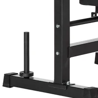 Soozier Adjustable Weight Bench, Foldable Bench Press with Barbell Rack and Dip Station for Home Gym, Strength Training Multiuse Workout Bench, Black(m-10)