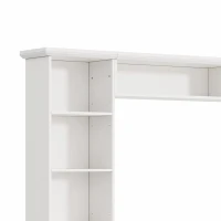 Rustic Farmhouse Entertainment Centre with 7 Adjustable Shelves, Modern TV Wall Unit with Panelled Doors, 95.5'' L x 15.5'' W x 76.5'' H, White(m-9)