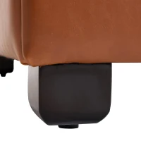 Retro-Chic Square Ottoman with Storage and Faux Leather, Versatile Coffee Table for Living Room and Bedroom, 34'' L x 34" W x 18.5" H, Caramel(m-9)