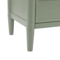 Modern Farmhouse Nightstand with 3 Storage Drawers, Wooden Bedside End Table with Tapered Legs, 23.5'' L x 15.5'' W x 24.5'' H, Green(m-7)
