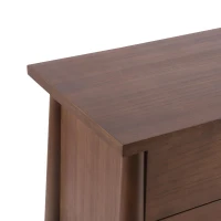 Modern Nightstand with 2 smooth-gliding drawers, Wooden Bedside Storage Table with Signature Rounded Legs, 23.5'' L x 15.5'' W x 23.5'' H, Brown(m-9)