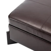 Modern Large Square Ottoman with PU Leather and Hidden Storage, Versatile Coffee Table for Living Room, 30.5'' L x 30.5" W x 17.5" H, Dark Brown(m-9)