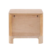 Modern Nightstand with 2 Drawers, Rounded Corners and Gold Handles, Versatile Storage Cabinet for Bedroom, 23.5'' L x 15.5" W x 22.5" H, Natural(m-10)