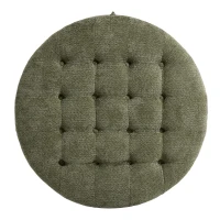 Elegant Round Storage Ottoman with Tufted Chenille and Removable Lid, Versatile Coffee Table for Living Room, 28'' L x 28" W x 16.5" H, Green(m-9)