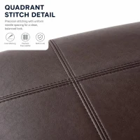 Modern Large Square Ottoman with PU Leather and Hidden Storage, Versatile Coffee Table for Living Room, 30.5'' L x 30.5" W x 17.5" H, Dark Brown(m-5)