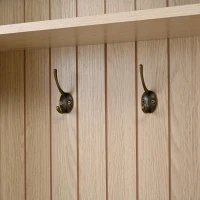 Farmhouse Hall Tree Coat Rack with 3 Arches and 8 Retro Hooks, Shoe Storage Bench Unit with 3 Drawers, 59'' L x 15.5'' W x 75'' H, Black(m-11)
