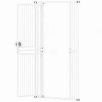 PawHut 71" Extra Tall Cat Gate,  29"-39" Wide Pet Gate with No Drilling, Narrow Spacing, Pull-Ring Latch, 2 Extension Kits(m-9)