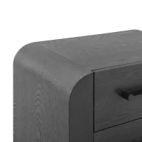 Minimalist Modern Nightstand Set of 2 with Black Metal Handles, Wooden Bedside Storage Tables for Bedroom, 28.5'' L x 15.5'' W x 23.5'' H, Black(m-6)